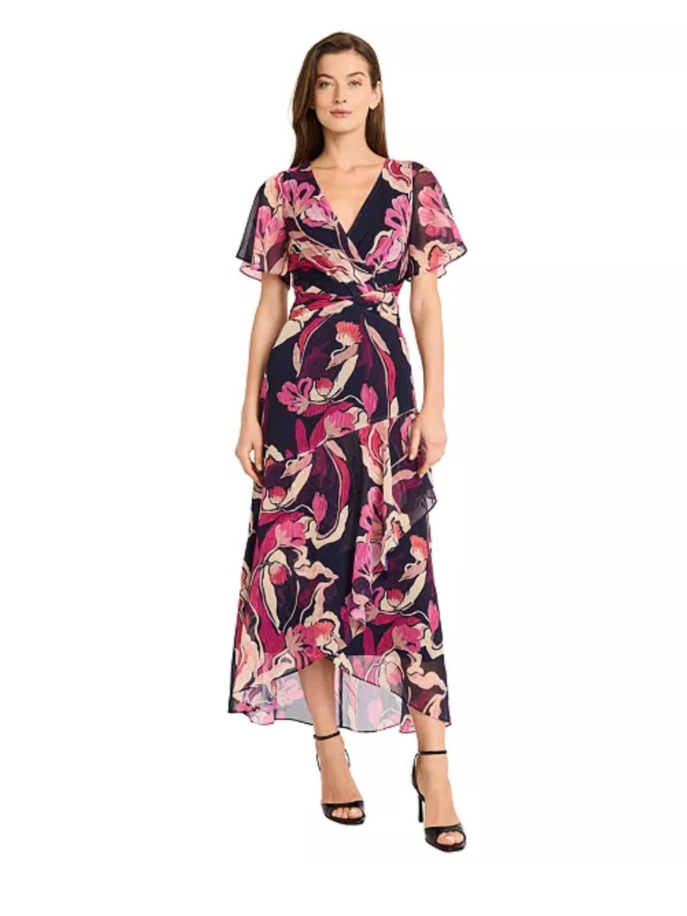 Maggy London
Women's Printed V-Neck Midi Fit & Flare Dress sz 6